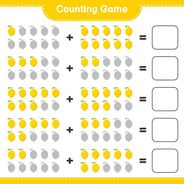 Counting game, count the number of Lemon and write the result. 