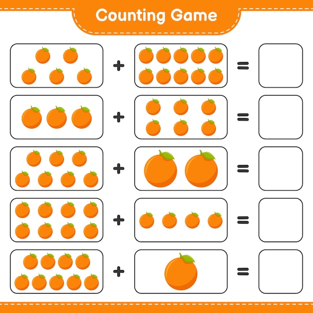 Counting game, count the number of Orange and write the result. 