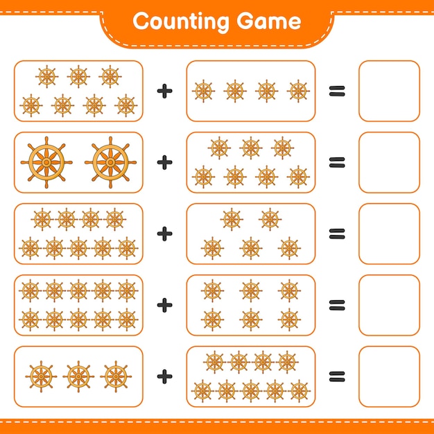 Counting game count the number of Ship Steering Wheel and write the result