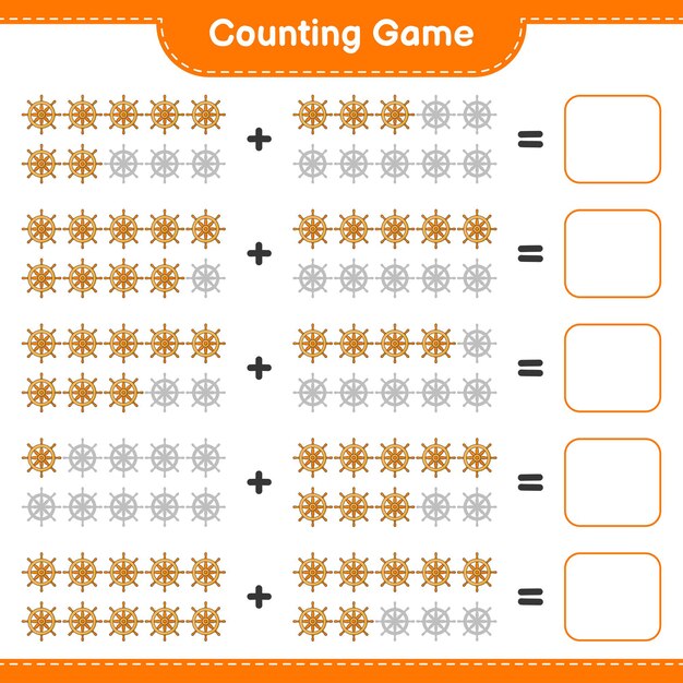 Counting game count the number of Ship Steering Wheel and write the result