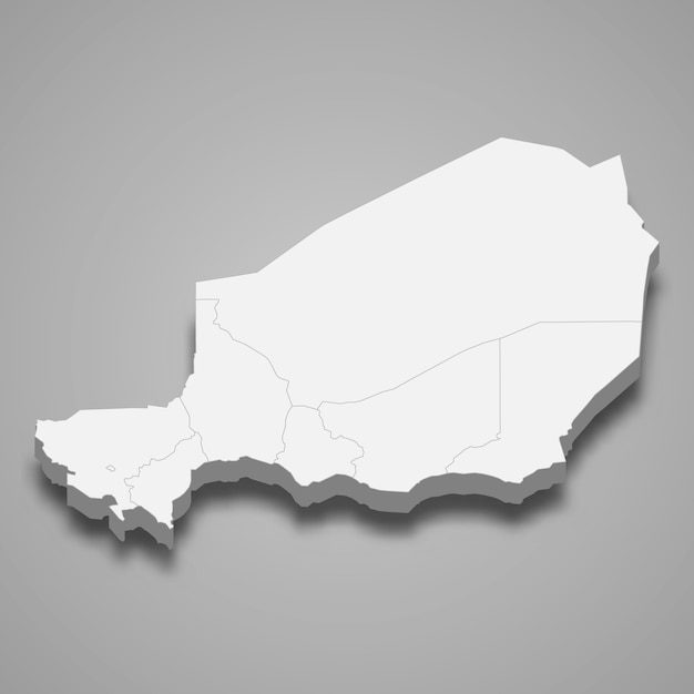 Country map with borders of regions 