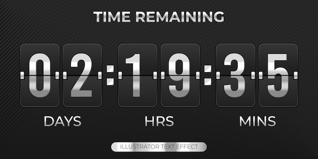Coutdown timer flip board with scoreboard of days hours minutes time remaining sale template