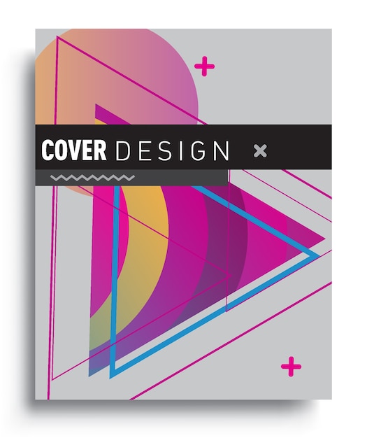 cover design template with abstract and colorful geometric background