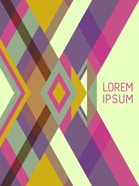 Cover page layout vector template geometric design with triangles and stripes pattern