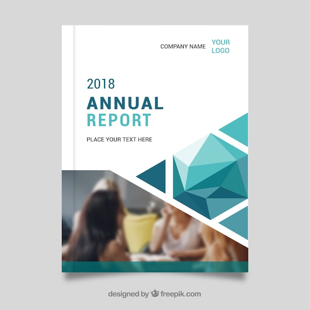 Cover template with geometric design and photo