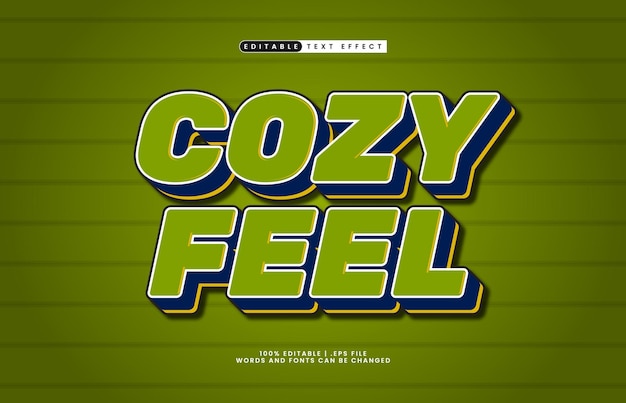 cozy feel editable text effect with a simple and clean text style