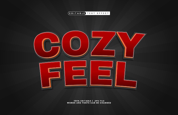 cozy feel editable text effect with a vibe and happy text style