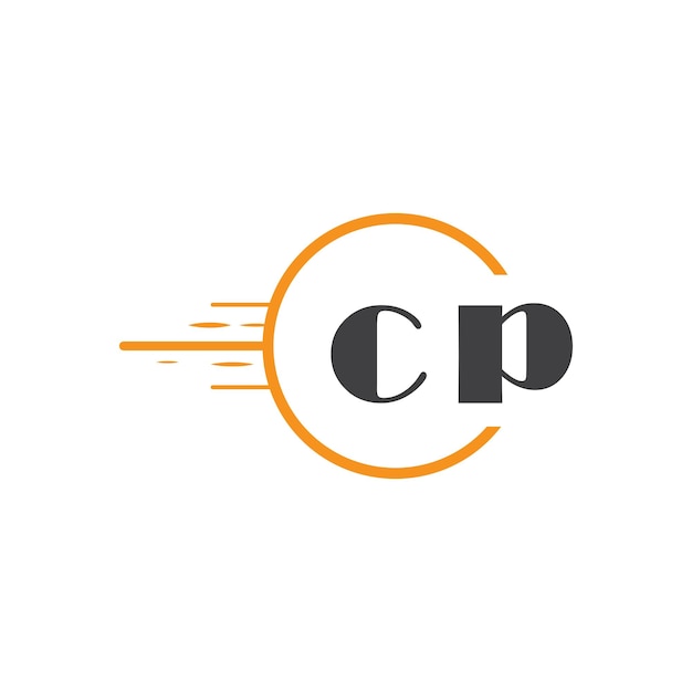 cp initial monogram logo with circle style design