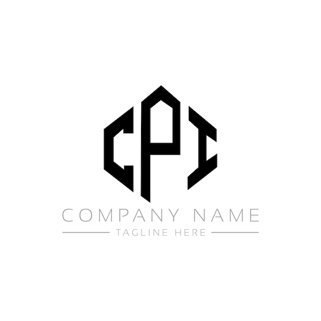 CPI letter logo design with polygon shape CPI polygon and cube shape logo design CPI hexagon vector logo template white and black colors CPI monogram business and real estate logo