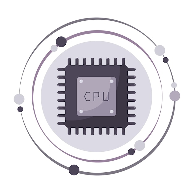 CPU central processing unit microchip technology vector illustration graphic