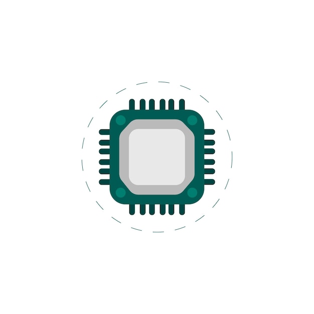 CPU colourful flat vector icon