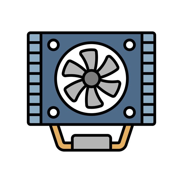cpu cooler icon vector design template simple and clean