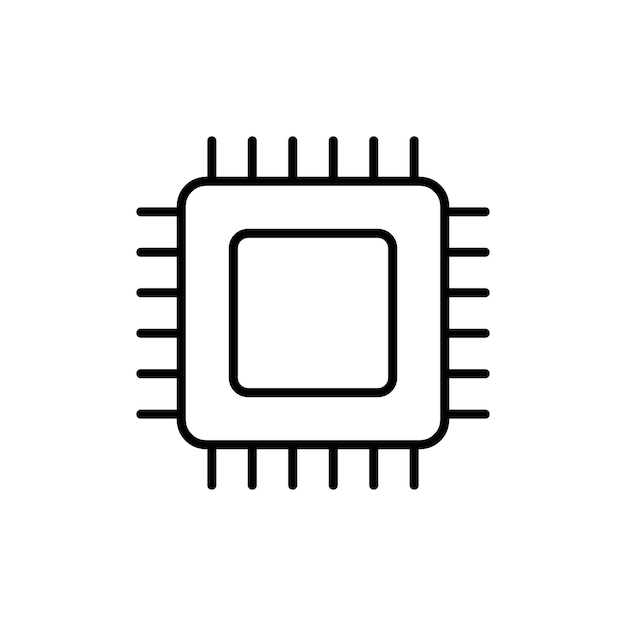 CPU icon logo set vector