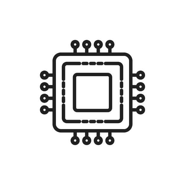 CPU icon outline set sign