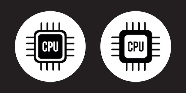 Cpu vector icon set