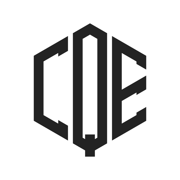 CQE Logo Design Initial Letter CQE Monogram Logo using Hexagon shape