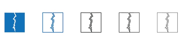 Crack icon vector set collection for web