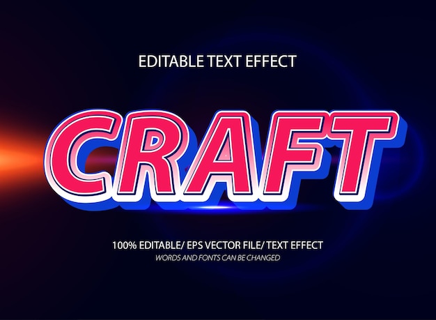 craft editable text effect and editable text style