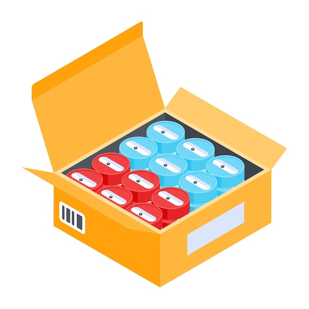 Crayons price isometric icon design