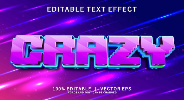 crazy 3d vector text effect with modern style design