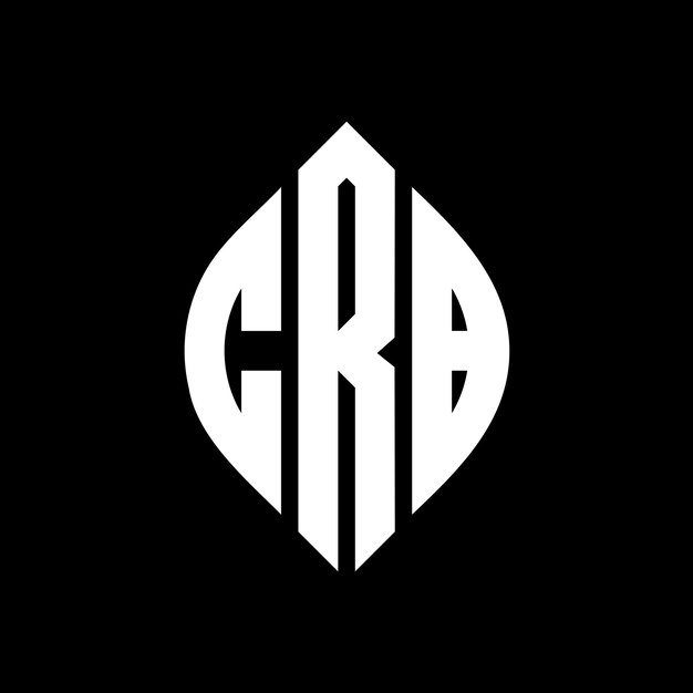 CRB-cirkel-logo med cirkel- og ellipseform. CRB-ellipsebogstaver med typografisk stil. De tre initialer danner et cirkel-logo. CRB-cirkelmærke, abstrakt monogram, bogstavmærkevektor