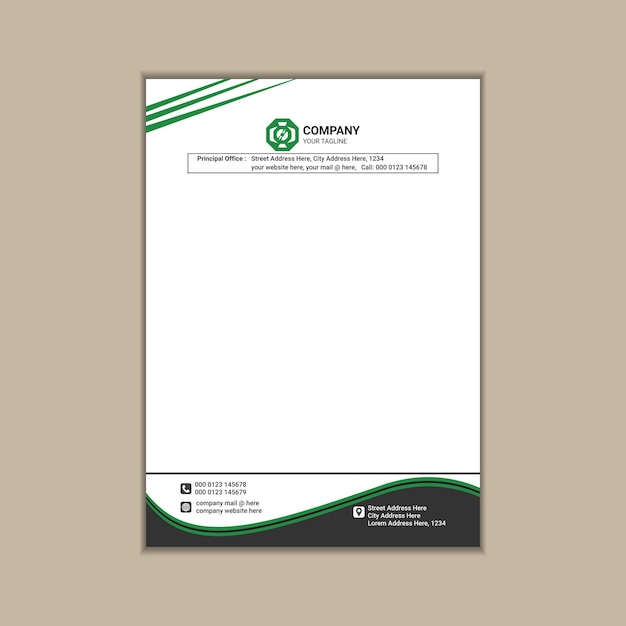 creating a simple and clean a4 corporate business letterhead with vector design and bleed