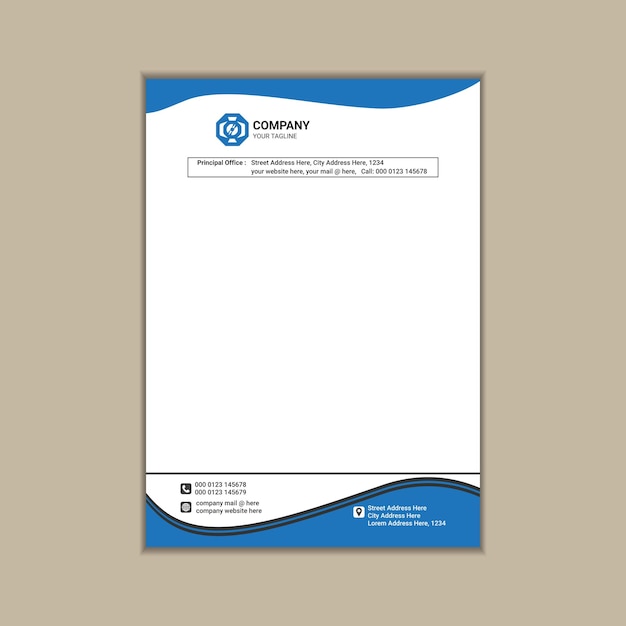 creating a simple and clean a4 corporate business letterhead with vector design and bleed