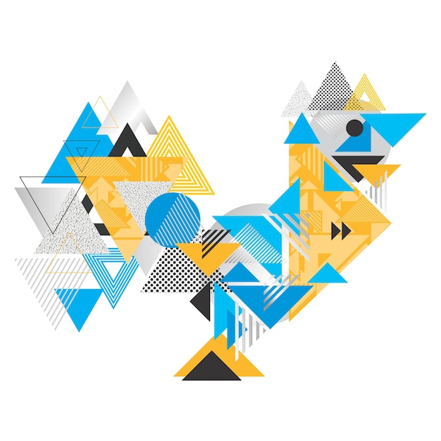 creative 2017 symbol illustration made of triangle shapes