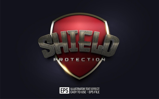 Creative 3d Shield text protection editable style effect template