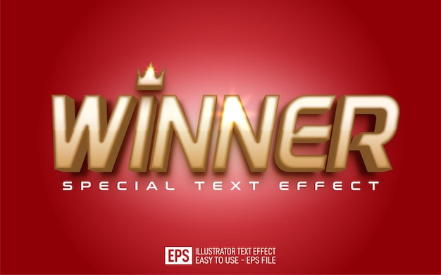 Creative 3d Winner editable special style effect template
