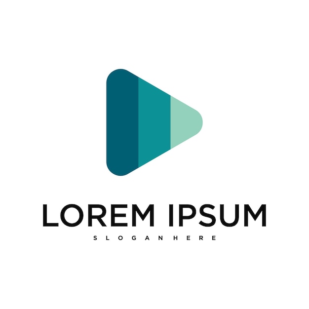 Creative abstract play button logo design Premium Vector