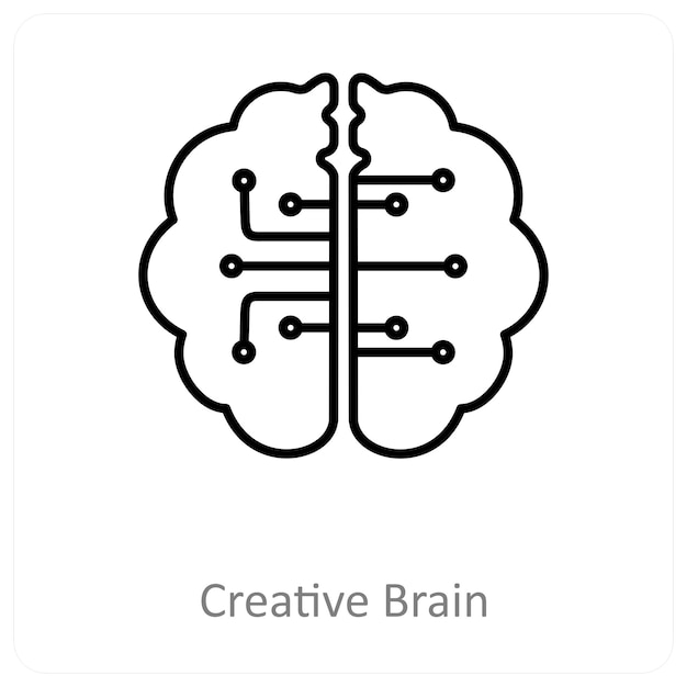 Creative Brain and Big data icon concept