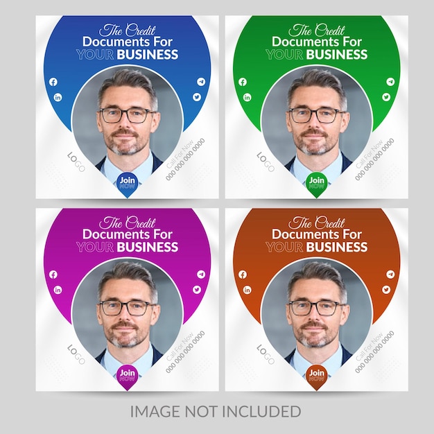 Creative Business Social Media post design square size vector template