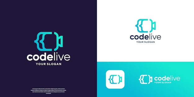 creative coding logo and camera lens designs concept