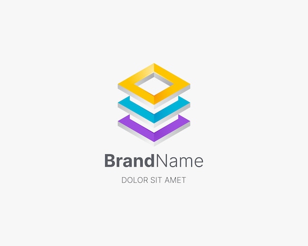 creative colorful hexagon stack logo