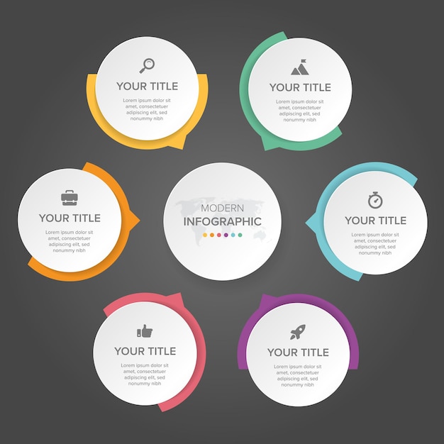 Creative concept for infographic element vector 6 options, steps, list, process. Elements of graph