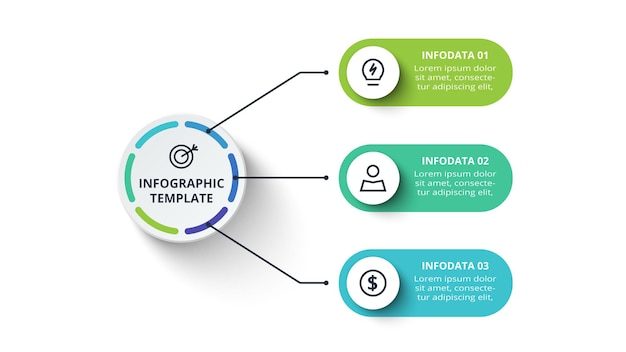 creative concept for infographic with 3 steps options parts or processes business data visualization