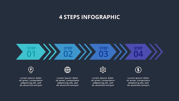Creative concept for infographic with 4 steps options parts or processes