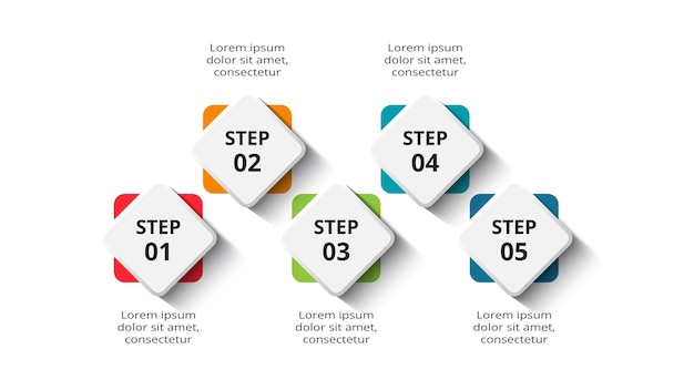 Creative concept for infographic with 5 steps options parts or processes