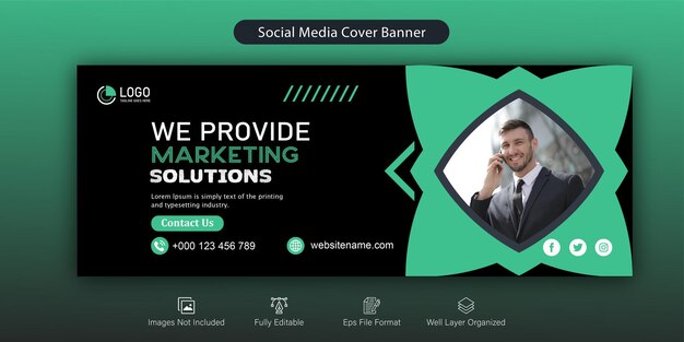Creative corporate business marketing social media facebook cover banner post design template