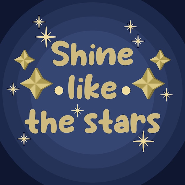 Creative dark star background with lettering