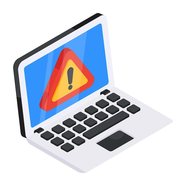 Creative design icon of laptop warning