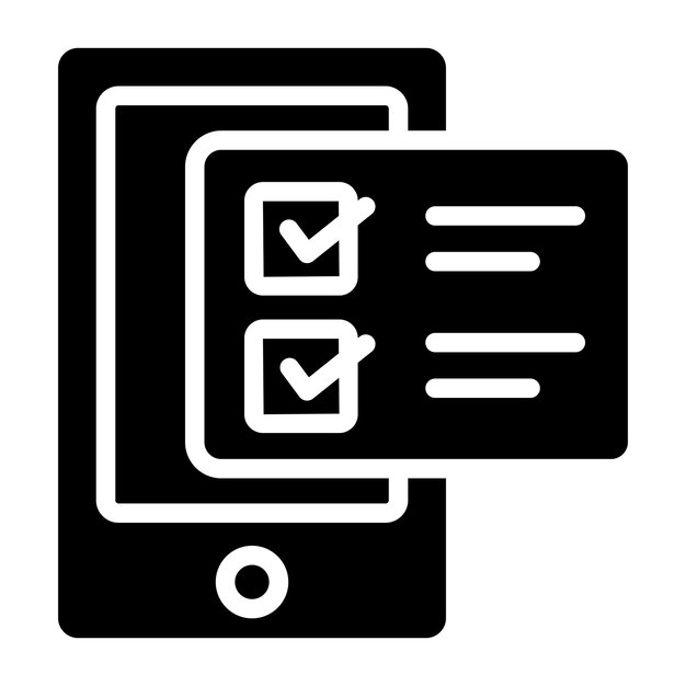 Creative design icon of mobile list