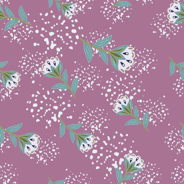 Creative flower stylized seamless pattern Hand drawn botanical illustration Abstract floral wallpaper Naive art style Design for fabric textile print wrapping cover Vector illustration