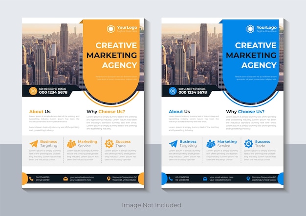 Creative flyer design, Professional business flyer template Premium Vector