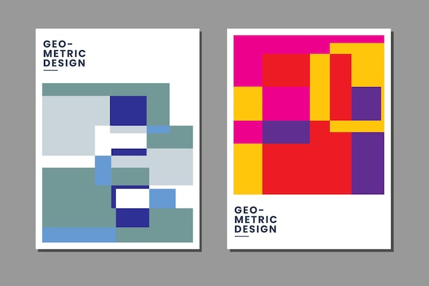 Creative geometric colorful design set Vector illustration