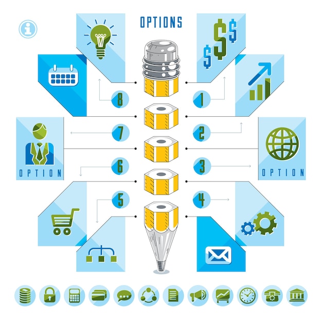 Creative infographics elements, pencil idea,vector illustration.