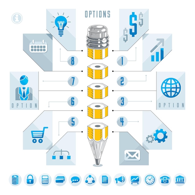 Creative infographics elements, pencil idea,vector illustration.