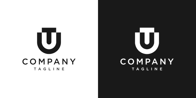 Creative Initial TU Monogram Logo Design Icon Template White and Black Background