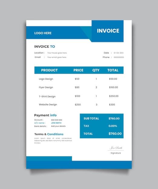 Creative Invoice Design